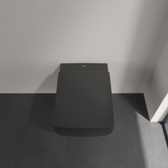 Villeroy & Boch Memento 2.0 Унитаз с открытым смывным краем, настенный, с DirectFlush, Pure Black CeramicPlus, без сиденья 4633R0R7