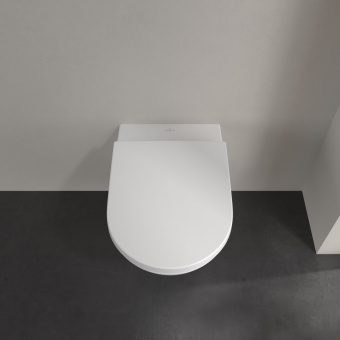 Villeroy & Boch Subway 3.0 Унитаз с открытым смывным краем, настенный, с TwistFlush, Stone White (Белый матовый) CeramicPlus 4670T0RW