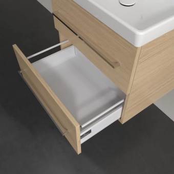 Villeroy & Boch Avento Тумба под раковину, 2 выдвижных ящика, 576 x 514 x 452 mm, Elm Impresso +Avento Pаковина, 600 x 470 x 180 mm, Альпийский белый CeramicPlus, с переливом+Шкаф-пенал, 2 двери, 350 x 1650 x 370 mm,Elm Impresso A88900PN+415860R1+A70900PN