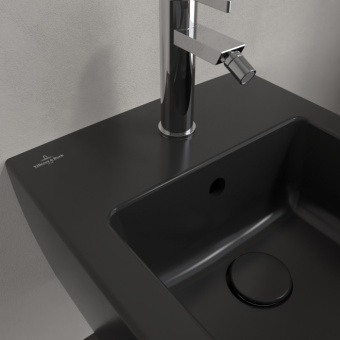 Villeroy & Boch Memento 2.0 Биде, настенный, 375 x 560 mm, Pure Black CeramicPlus 443300R7