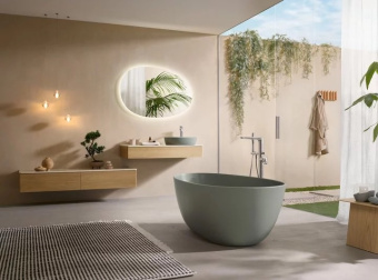 Villeroy & Boch Antao Унитаз с открытым смывным краем, настенный, с TwistFlush, Morning Green CeramicPlus, без сиденья 4674T0R8