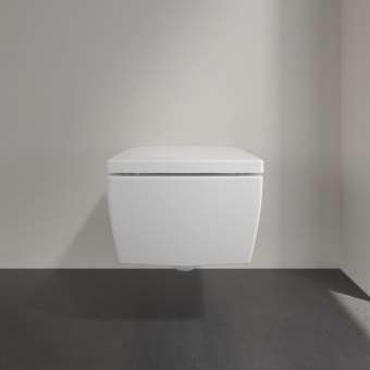 Villeroy & Boch Memento 2.0 Унитаз с открытым смывным краем, настенный, с DirectFlush, Альпийский белый CeramicPlus 4633R0R1