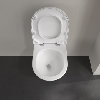Villeroy & Boch Subway 3.0 Унитаз с открытым смывным краем, настенный, с TwistFlush, Stone White (Белый матовый) CeramicPlus 4670T0RW