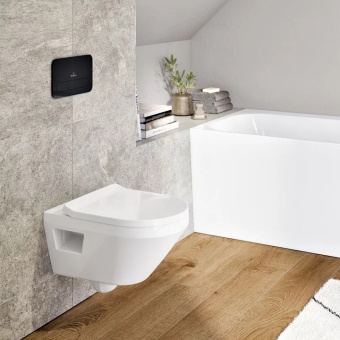 Villeroy & Boch Kлавиша смыва Viconnect 200S, Смыв с 2 объемами, Черная Матовая 922490AN