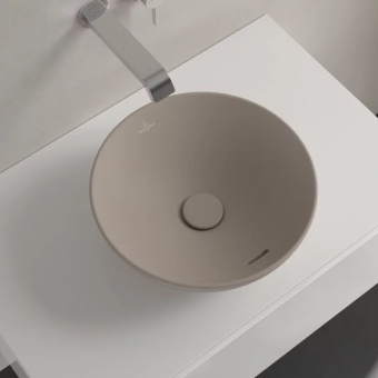 Villeroy & Boch Loop & Friends Раковина для установки на столешницу, 380 x 380 x 150 mm, Almond CeramicPlus, с переливом, нешлифованный 4A4500AM