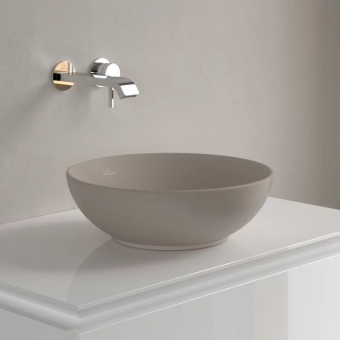 Villeroy & Boch Loop & Friends Раковина для установки на столешницу, 380 x 380 x 150 mm, Almond CeramicPlus, с переливом, нешлифованный 4A4500AM