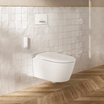 Villeroy & Boch Supreo топ унитаз-биде, унитаз с вертикальным смывом с открытым смывным краем, Альпийский белый CeramicPlus V16EN3R1