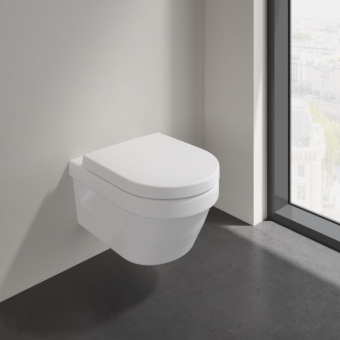 Villeroy & Boch Architectura Сиденье с крышкой для унитаза, с функцией автоматического опускания (SoftClosing), со снимаемым сиденьем (QuickRelease), Альпийский белый 98M9C101