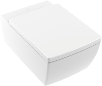 Villeroy & Boch Memento 2.0 Унитаз с открытым смывным краем, настенный, с DirectFlush, Альпийский белый CeramicPlus 4633R0R1