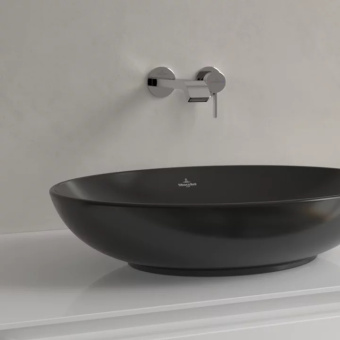 Villeroy & Boch Loop & Friends Раковина для установки на столешницу, 560 x 385 x 120 mm, Pure Black CeramicPlus, без перелива 4A4701R7
