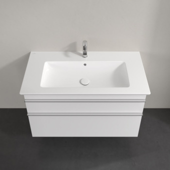 Villeroy & Boch Venticello КОМПЛЕКТ Тумба под раковину, 2 выдвижных ящика, 953 x 590 x 502 mm, Glossy White / Glossy White+Venticello Pаковина для установки на тумбу, 1000 x 500 x 170 mm, с переливом, Альпийский белый A92601DH+4104AL01