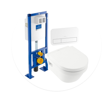 Villeroy & Boch Комплект 3 в 1 Унитаз с сиденьем+Инсталляционная система+Клавиша смыва 568СDR01