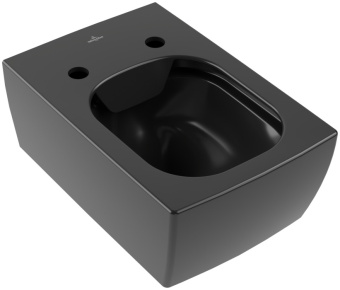 Villeroy & Boch Memento 2.0 Унитаз с открытым смывным краем, настенный, с DirectFlush, Pure Black CeramicPlus, без сиденья 4633R0R7