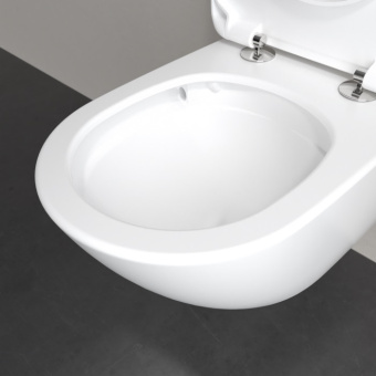 Villeroy & Boch Antao Унитаз с открытым смывным краем, настенный, с TwistFlush, Stone White (Белый матовый) CeramicPlus, без сиденья 4674T0RW