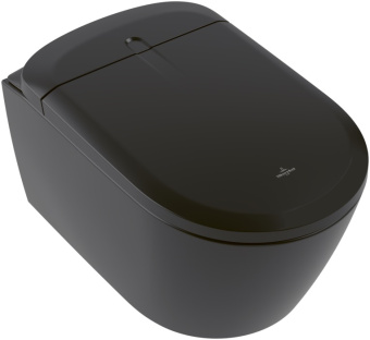 Villeroy & Boch Supreo топ унитаз-биде, унитаз с вертикальным смывом с открытым смывным краем, Pure Black CeramicPlus V16EN3R7