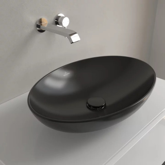 Villeroy & Boch Loop & Friends Раковина для установки на столешницу, 560 x 385 x 120 mm, Pure Black CeramicPlus, без перелива 4A4701R7