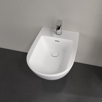 Villeroy & Boch Antao Биде, настенный, 375 x 560 mm, Stone White (Белый матовый) CeramicPlus 541100RW