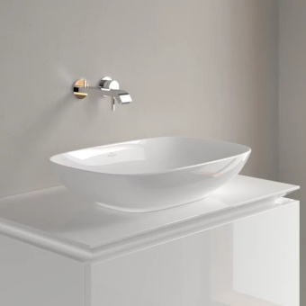 Villeroy & Boch Loop & Friends Раковина для установки на столешницу, прямоугольная, 560 x 380 x 120 mm, Альпийский белый, с переливом, нешлифованный 4A490001