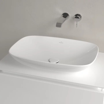 Villeroy & Boch Loop & Friends Раковина для установки на столешницу, прямоугольная, 630 x 430 x 120 mm, Альпийский белый, с переливом, нешлифованный 4A500001