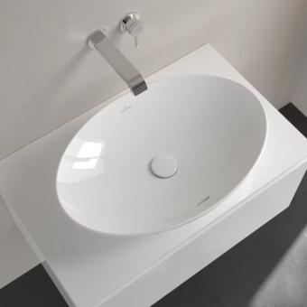 Villeroy & Boch Loop & Friends Раковина для установки на столешницу, 620 x 420 x 120 mm, Альпийский белый, с переливом, нешлифованный 4A480001