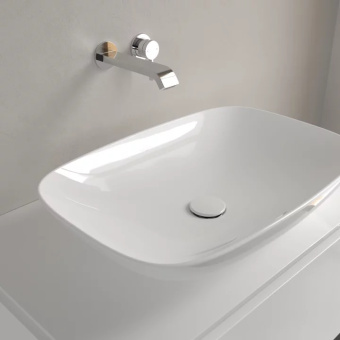 Villeroy & Boch Loop & Friends Раковина для установки на столешницу, прямоугольная, 630 x 430 x 120 mm, Альпийский белый, с переливом, нешлифованный 4A500001