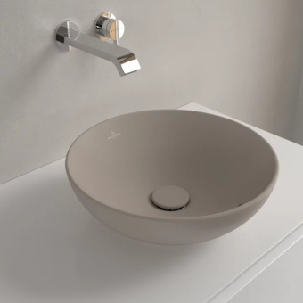 Villeroy & Boch Loop & Friends Раковина для установки на столешницу, 380 x 380 x 150 mm, Almond CeramicPlus, с переливом, нешлифованный 4A4500AM