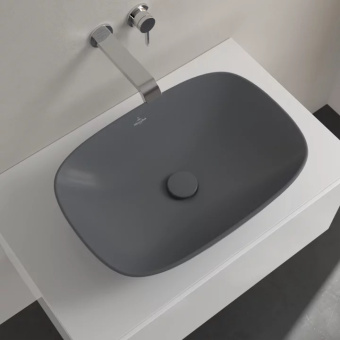 Villeroy & Boch Loop & Friends Раковина для установки на столешницу, 560 x 380 x 120 mm, Graphite CeramicPlus, без перелива 4A4901i4