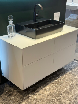 Villeroy & Boch Finion КОМПЛЕКТ Тумба под раковину, 4 выдвижных ящика, 1200 x 603 x 501 mm, Light Grey Mat Lacquer / Glass White Matt F13100GJ+4A226LR7