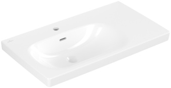 Villeroy & Boch Skyla Pаковина для установки на тумбу крыло справа, 800 x 460 x 160 mm, с переливом, Альпийский белый 5A52L101