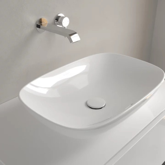 Villeroy & Boch Loop & Friends Раковина для установки на столешницу, прямоугольная, 560 x 380 x 120 mm, Альпийский белый, с переливом, нешлифованный 4A490001