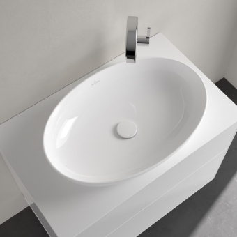 Villeroy & Boch Artis Раковина для установки на столешницу, 610 x 410 x 130 mm, Альпийский белый CeramicPlus, без перелива, нешлифованный 419861R1