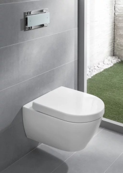 Villeroy & Boch Subway 2.0 Сиденье с крышкой для унитаза, с функцией автоматического опускания (SoftClosing), со снимаемым сиденьем (QuickRelease), Альпийский белый 9M68S101