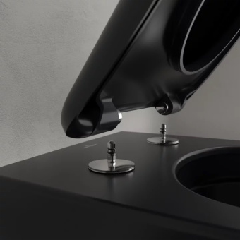 Villeroy & Boch Antao Унитаз с открытым смывным краем, настенный, с TwistFlush, Pure Black CeramicPlus, без сиденья 4674T0R7