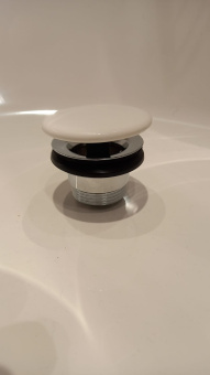 Villeroy & Boch Аксессуары Нажимной донный клапан с керамической крышкой, 72 x 72 x 100 mm, Альпийский белый 68170001