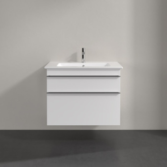 Villeroy & Boch Venticello КОМПЛЕКТ Тумба под раковину, 2 выдвижных ящика, 753 x 590 x 502 mm, Glossy White / Белый глянцевый + Venticello Pаковина для установки на тумбу, с переливом A92501DH+41048L01