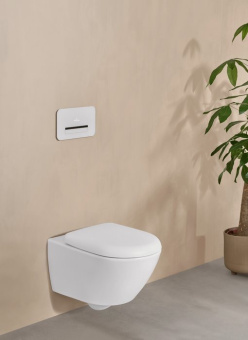 Villeroy & Boch Antao Унитаз с открытым смывным краем, настенный, с TwistFlush, Stone White (Белый матовый) CeramicPlus, без сиденья 4674T0RW
