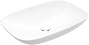 Villeroy & Boch Loop & Friends Раковина для установки на столешницу, прямоугольная, 630 x 430 x 120 mm, Альпийский белый, с переливом, нешлифованный 4A500001