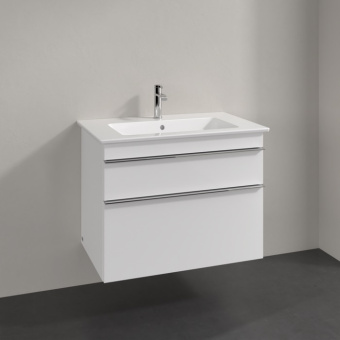 Villeroy & Boch Venticello КОМПЛЕКТ Тумба под раковину, 2 выдвижных ящика, 753 x 590 x 502 mm, Glossy White / Белый глянцевый + Venticello Pаковина для установки на тумбу, с переливом A92501DH+41048L01
