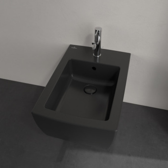 Villeroy & Boch Memento 2.0 Биде, настенный, 375 x 560 mm, Pure Black CeramicPlus 443300R7
