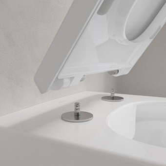 Villeroy & Boch Memento 2.0 Унитаз с открытым смывным краем, настенный, с DirectFlush, Альпийский белый CeramicPlus 4633R0R1