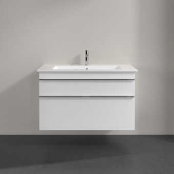Villeroy & Boch Venticello КОМПЛЕКТ Тумба под раковину, 2 выдвижных ящика, 953 x 590 x 502 mm, Glossy White / Glossy White+Venticello Pаковина для установки на тумбу, 1000 x 500 x 170 mm, с переливом, Альпийский белый A92601DH+4104AL01