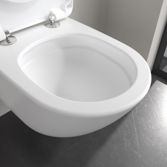 Villeroy & Boch Antao Унитаз с открытым смывным краем, настенный, с TwistFlush, Stone White (Белый матовый) CeramicPlus, без сиденья 4674T0RW