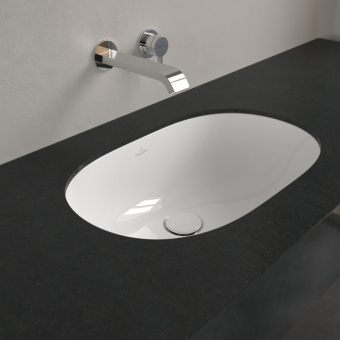 Villeroy & Boch O.novo Раковина для установки под столешницу, 580 x 370 x 200 mm, Альпийский белый CeramicPlus, с переливом, нешлифованный 416250R1