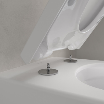 Villeroy & Boch Subway 3.0 Унитаз с открытым смывным краем, настенный, с TwistFlush, Stone White (Белый матовый) CeramicPlus 4670T0RW