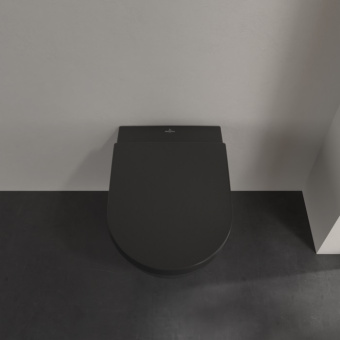Villeroy & Boch Subway 2.0 Унитаз с открытым смывным краем, настенный, с DirectFlush, Pure Black CeramicPlus 5614R0R7