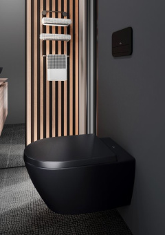 Villeroy & Boch Subway 2.0 Унитаз с открытым смывным краем, настенный, с DirectFlush, Pure Black CeramicPlus 5614R0R7