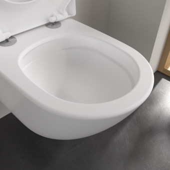 Villeroy & Boch Subway 3.0 Унитаз с открытым смывным краем, настенный, с TwistFlush, Stone White (Белый матовый) CeramicPlus 4670T0RW