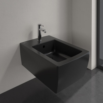 Villeroy & Boch Memento 2.0 Биде, настенный, 375 x 560 mm, Pure Black CeramicPlus 443300R7