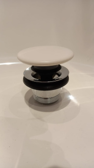 Villeroy & Boch Аксессуары Нажимной донный клапан с керамической крышкой, 72 x 72 x 100 mm, Альпийский белый 68170001