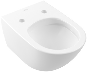 Villeroy & Boch Subway 3.0 Унитаз с открытым смывным краем, настенный, с TwistFlush, Stone White (Белый матовый) CeramicPlus 4670T0RW
